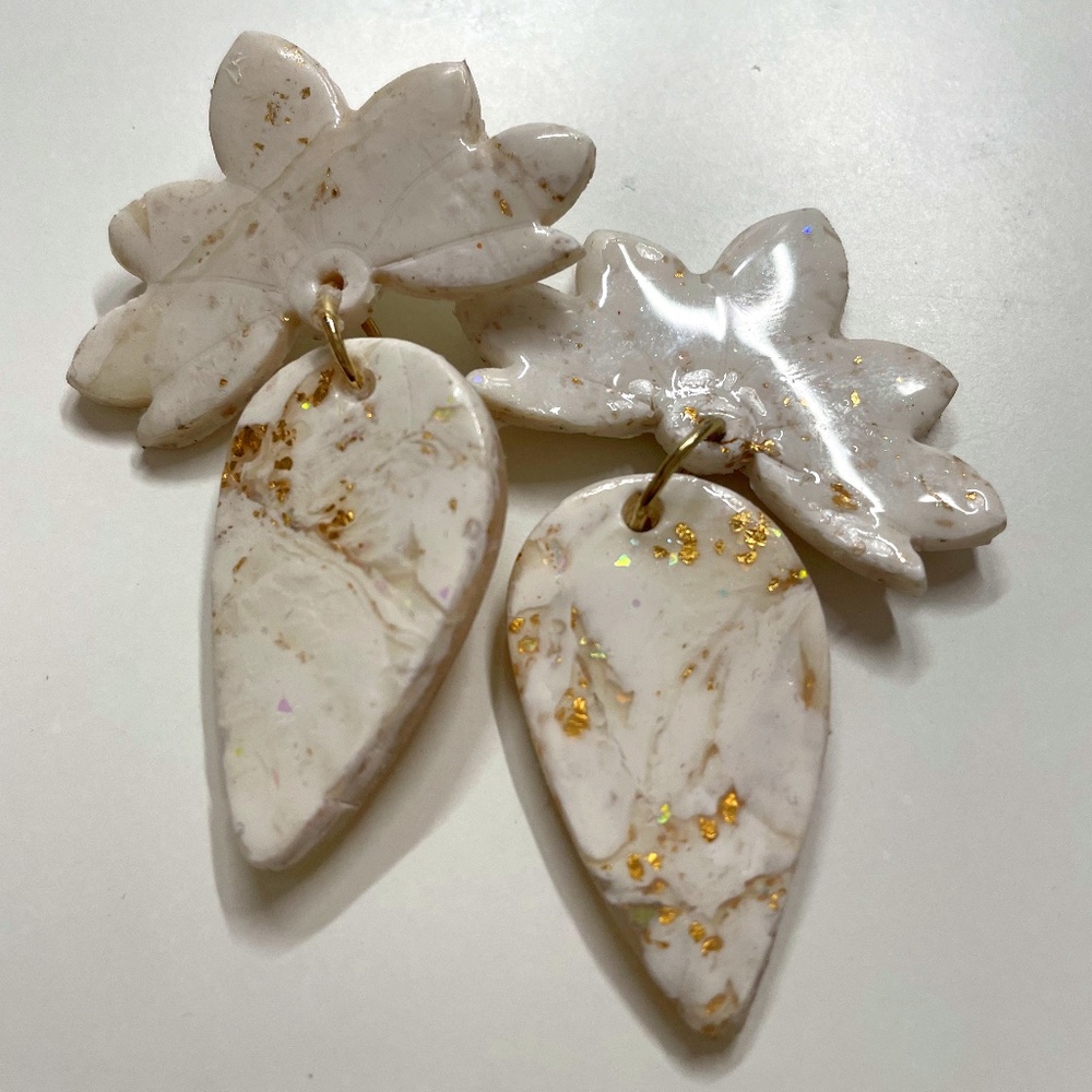 Boho Chic Dangle Clay Earrings